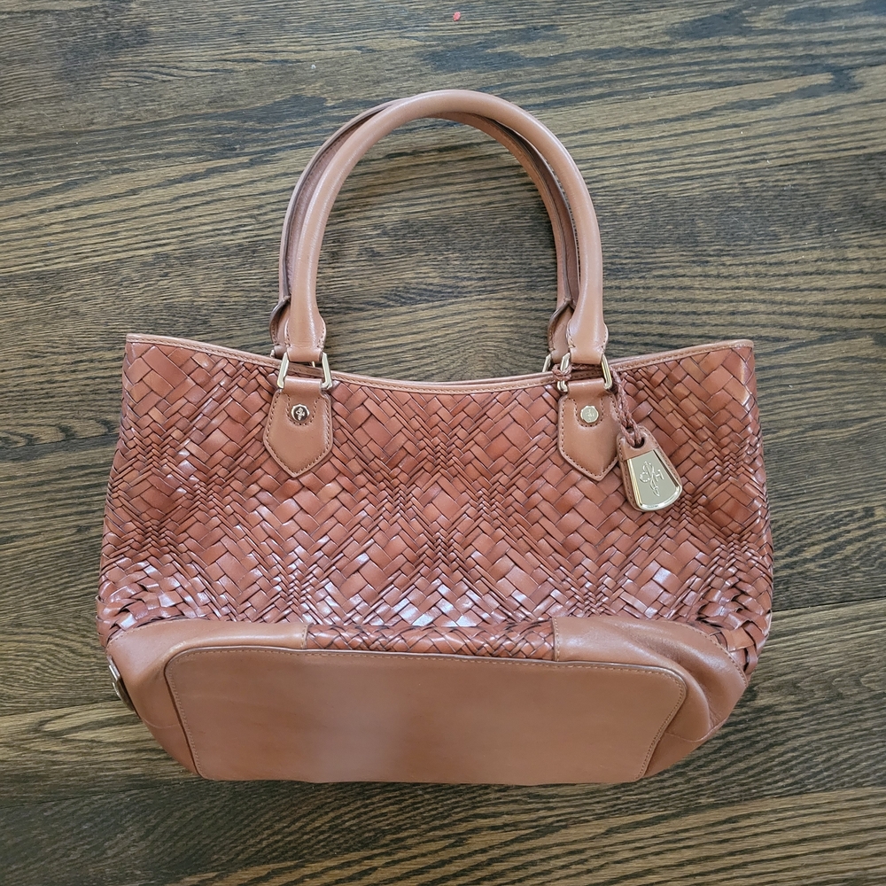 Cole Hahn Woven Leather Tote Bag